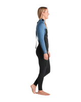 NuWave Surflite 3/2mm Back Zip Wetsuit in Black & Steel Blue