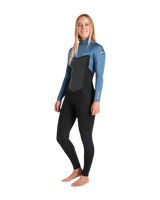 NuWave Surflite 3/2mm Back Zip Wetsuit in Black & Steel Blue