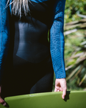 NuWave Surflite 3/2mm Back Zip Wetsuit in Black & Steel Blue