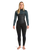 The C-Skins Womens NuWave Surflite 4/3mm Back Zip Wetsuit in Black, Dark Forest & Retro Blue