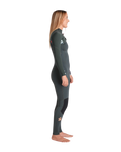 The C-Skins Womens NuWave Solace 3/2mm Chest Zip Wetsuit in Forest Green & Forest Green X