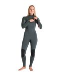 The C-Skins Womens NuWave Solace 3/2mm Chest Zip Wetsuit in Forest Green & Forest Green X