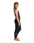 The C-Skins Womens NuWave Solace Lite 2/2mm Front Zip Long Jane Wetsuit in Black & Tropical