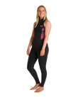 The C-Skins Womens NuWave Solace Lite 2/2mm Front Zip Long Jane Wetsuit in Black & Tropical