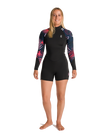 The C-Skins Womens NuWave Solace Lite 2/2mm Back Zip Spring Wetsuit in Black & Tropical