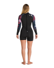 The C-Skins Womens NuWave Solace Lite 2/2mm Back Zip Spring Wetsuit in Black & Tropical