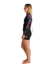 The C-Skins Womens NuWave Solace Lite 2/2mm Back Zip Spring Wetsuit in Black & Tropical