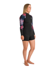 The C-Skins Womens NuWave Solace Lite 2/2mm Back Zip Spring Wetsuit in Black & Tropical