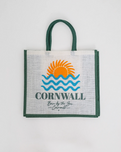 Born By The Sea Cornwall Jute Bag in Off White