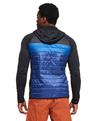 The Cotopaxi Mens Capa Hybrid Insulated Hooded Jacket in Black & Maritime