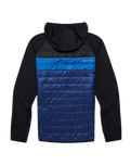 The Cotopaxi Mens Capa Hybrid Insulated Hooded Jacket in Black & Maritime