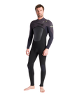 NuWave ReWired 4/3mm Chest Zip Wetsuit in Meteor, Black & Lime