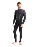NuWave ReWired 4/3mm Chest Zip Wetsuit in Meteor, Black & Lime