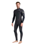 NuWave ReWired 4/3mm Chest Zip Wetsuit in Meteor, Black & Lime