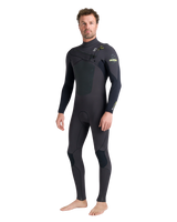 NuWave ReWired 4/3mm Chest Zip Wetsuit in Meteor, Black & Lime