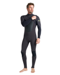 NuWave ReWired 4/3mm Chest Zip Wetsuit in Meteor, Black & Lime