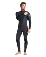 NuWave ReWired 4/3mm Chest Zip Wetsuit in Meteor, Black & Lime