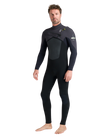 NuWave ReWired 5/4mm Chest Zip Wetsuit in Meteor, Black & Lime