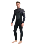 NuWave ReWired 5/4mm Chest Zip Wetsuit in Meteor, Black & Lime