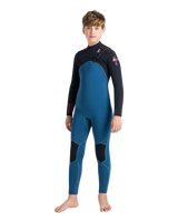 Boys NuWave Session 5/4mm Chest Zip Wetsuit in Legion Blue, Black & Red