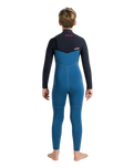 Boys NuWave Session 5/4mm Chest Zip Wetsuit in Legion Blue, Black & Red