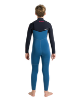 Boys NuWave Session 5/4mm Chest Zip Wetsuit in Legion Blue, Black & Red