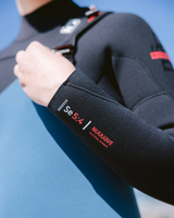 Boys NuWave Session 5/4mm Chest Zip Wetsuit in Legion Blue, Black & Red