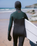 Boys NuWave Session 5/4mm Hooded Chest Zip Wetsuit in Meteor, Forest Green & Red