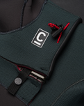 Boys NuWave Session 5/4mm Hooded Chest Zip Wetsuit in Meteor, Forest Green & Red
