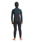 Boys NuWave Session 5/4mm Hooded Chest Zip Wetsuit in Meteor, Forest Green & Red