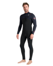 NuWave Session 5/4/3mm Chest Zip Wetsuit in Black, Black & Red
