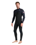 NuWave Session 5/4/3mm Chest Zip Wetsuit in Black, Black & Red