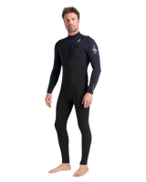 NuWave Session 5/4/3mm Chest Zip Wetsuit in Black, Black & Red