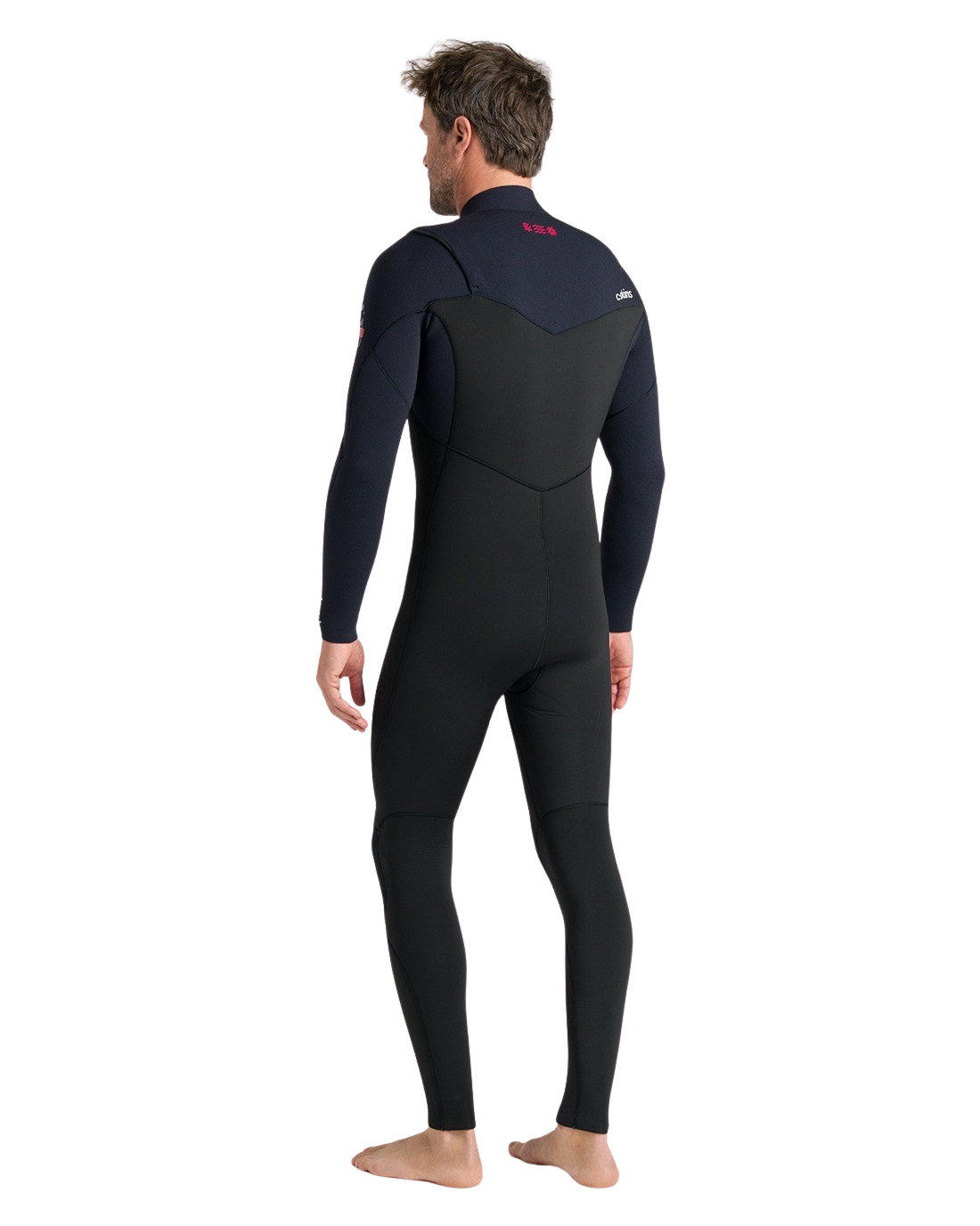 NuWave Session 5/4/3mm Chest Zip Wetsuit in Black, Black & Red