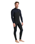 NuWave Session 5/4/3mm Chest Zip Wetsuit in Black, Black & Red