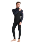 NuWave Session 5/4/3mm Chest Zip Wetsuit in Black, Black & Red