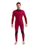 NuWave Session 5/4/3mm Chest Zip Wetsuit in Black, Black & Red