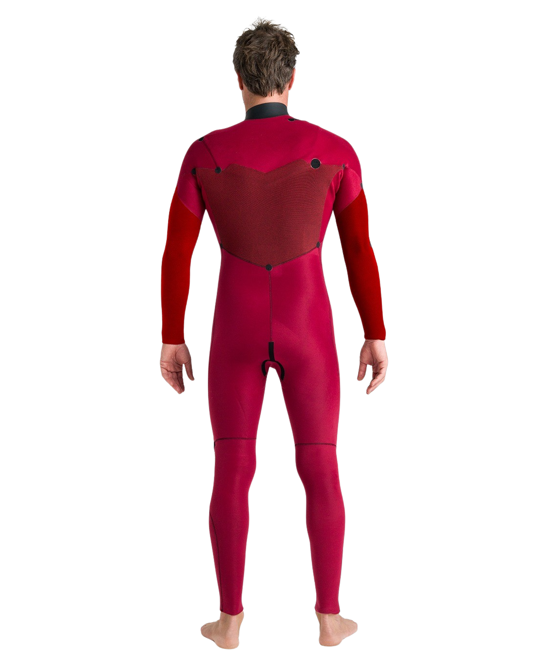 NuWave Session 5/4/3mm Chest Zip Wetsuit in Black, Black & Red