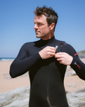 NuWave Session 5/4/3mm Chest Zip Wetsuit in Black, Black & Red