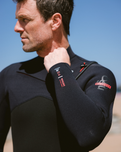 NuWave Session 5/4/3mm Chest Zip Wetsuit in Black, Black & Red