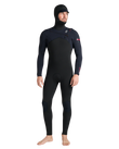 NuWave Session 5/4/3mm Hooded Chest Zip Wetsuit in Black, Black & Red