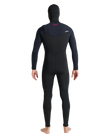 NuWave Session 5/4/3mm Hooded Chest Zip Wetsuit in Black, Black & Red