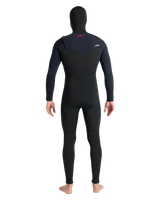 NuWave Session 5/4/3mm Hooded Chest Zip Wetsuit in Black, Black & Red