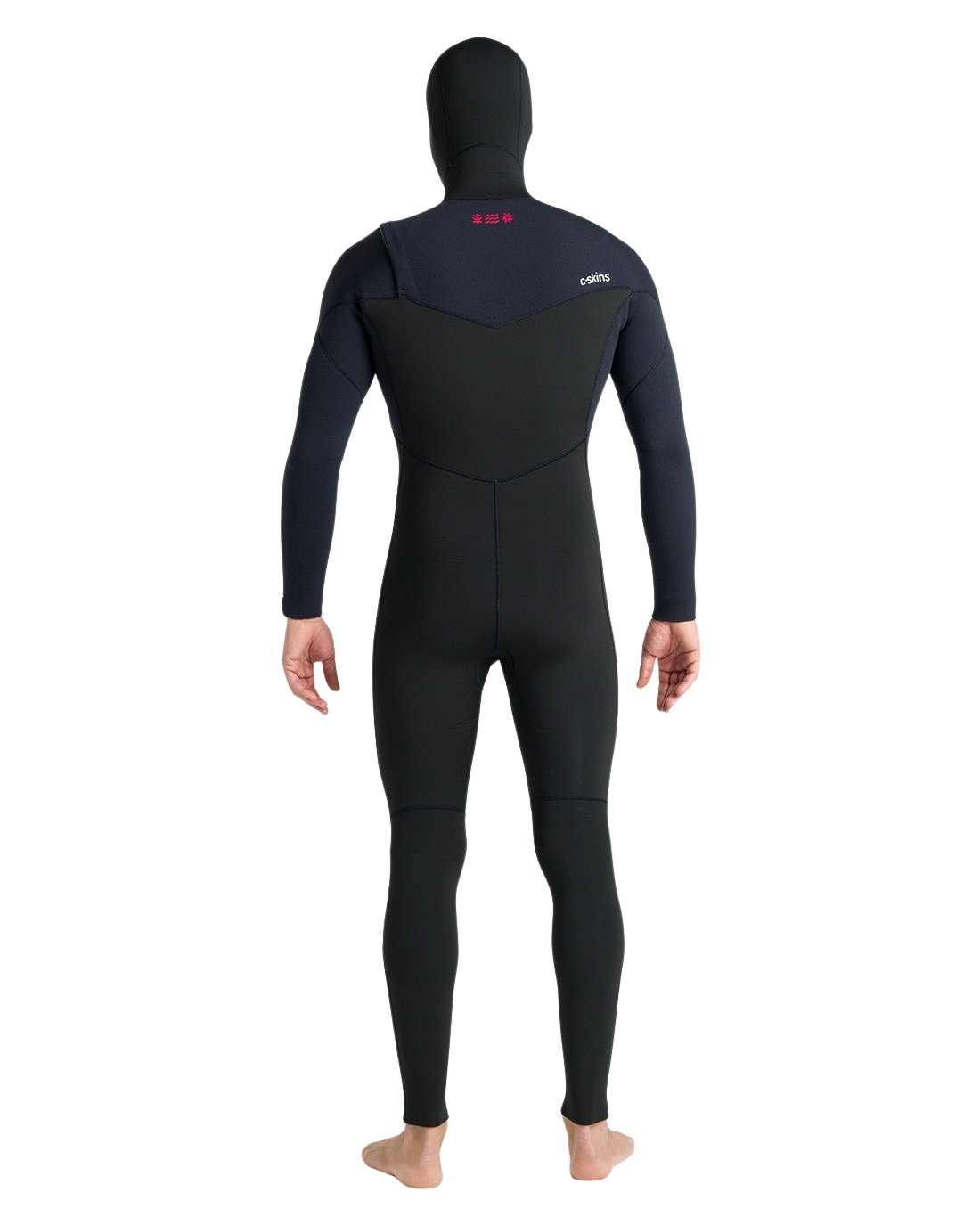 NuWave Session 5/4/3mm Hooded Chest Zip Wetsuit in Black, Black & Red