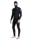 NuWave Session 5/4/3mm Hooded Chest Zip Wetsuit in Black, Black & Red
