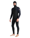 NuWave Session 5/4/3mm Hooded Chest Zip Wetsuit in Black, Black & Red