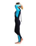The C-Skins Womens Surflite 3/2mm Back Zip Wetsuit in Black, Bright Cyan & Azure
