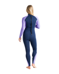 The C-Skins Womens Surflite 3/2mm Back Zip Wetsuit in Bluestone, Lilac & White