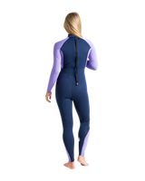 The C-Skins Womens Surflite 3/2mm Back Zip Wetsuit in Bluestone, Lilac & White