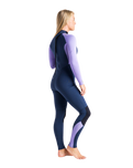 The C-Skins Womens Surflite 3/2mm Back Zip Wetsuit in Bluestone, Lilac & White